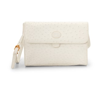 Gucci: A Vintage White Ostrich Leather Shoulder Bag