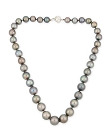 A 14K White Gold and Colored Cultured Pearl Necklace