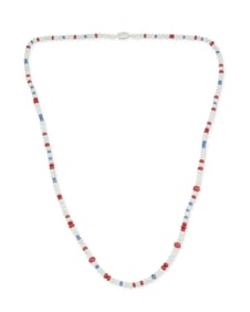 A 14K White Gold and Gem-Set Necklace