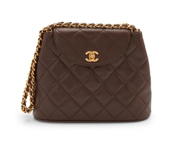 CHANEL: A Vintage Brown Quilted Leather Mini Bag