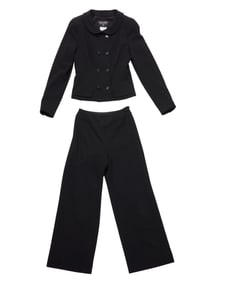 CHANEL: A Vintage Boutique Black Wool Pant Suit