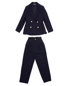 CHANEL: A Vintage Boutique Navy Wool Pant Suit