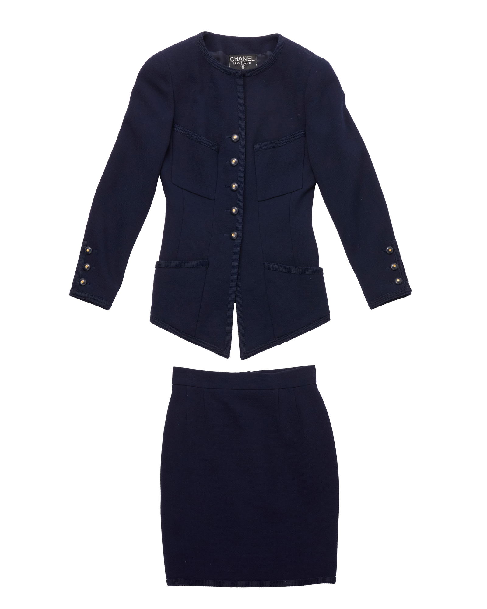CHANEL: A Vintage Boutique Navy Blue Skirt Suit (1 of 3)