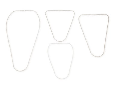A Group of Four 14K White Gold Chains
