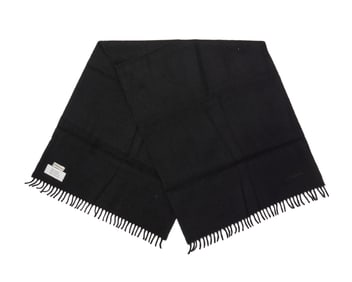 Hermes: A Black Cashmere "Echarpe Brodee" Scarf