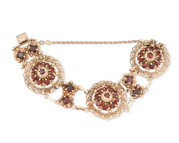 A Gold and Garnet Bracelet