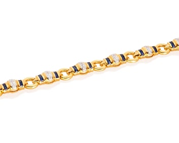 A sapphire and diamond bracelet