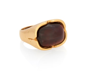 A Gold and Garnet Ring