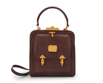 Valentino: A Vintage Burgundy Lizard Handbag