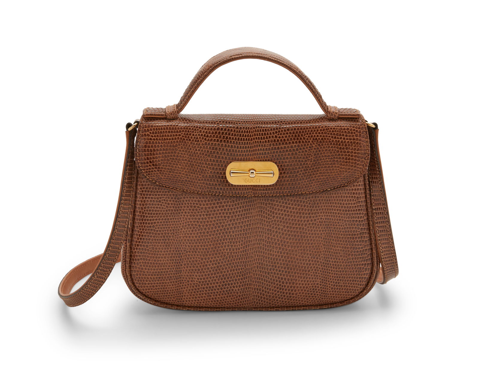 Gucci: A Brown Exotic Leather Handbag (1 of 8)