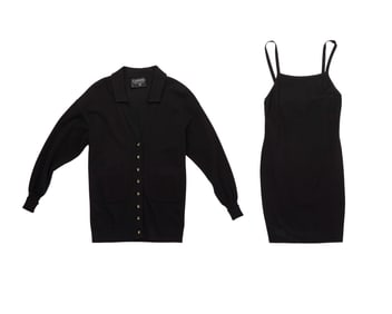 CHANEL: Two Vintage Black Jersey Separates