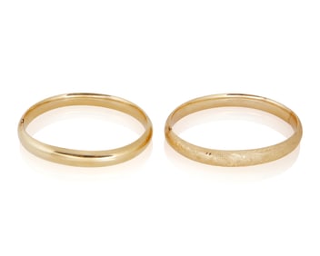 Two 14K Gold Bangles