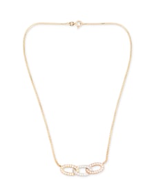 A Tri-Color Gold and Diamond Necklace