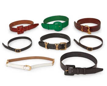 A Group of Italian Designer Leather Belts