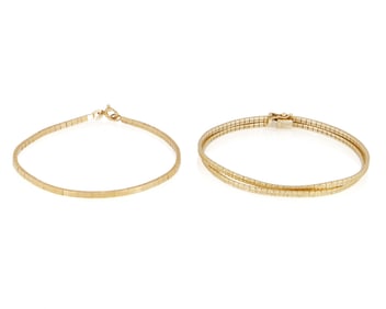 Two 14K Gold Bracelets