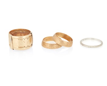 A Group of Four Gold Rings