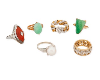 A Group of Gold and Gem-Set Rings