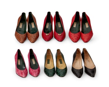 Gucci: A Group of Vintage Exotic Leather Heels