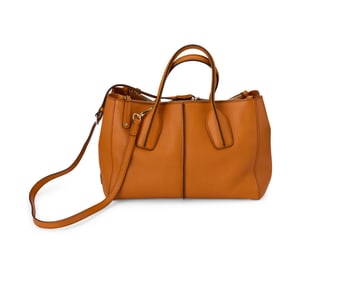 Tod's: An Orange Calf Bauletto Handbag Tote