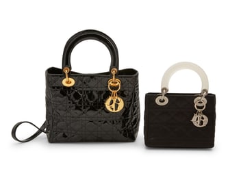 Christian Dior: Two Vintage Lady Dior "Cannage" Handbags