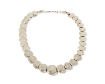 A Sterling Silver Concho Necklace