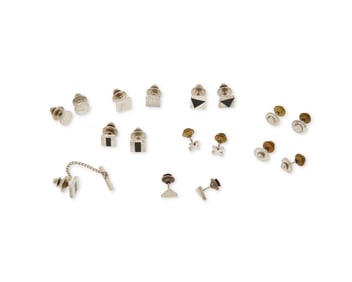 A Group of Mexican Silver Men's Dress Accessories