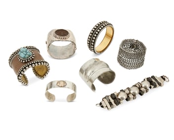 A Group of Vintage Designer Costume Bracelets