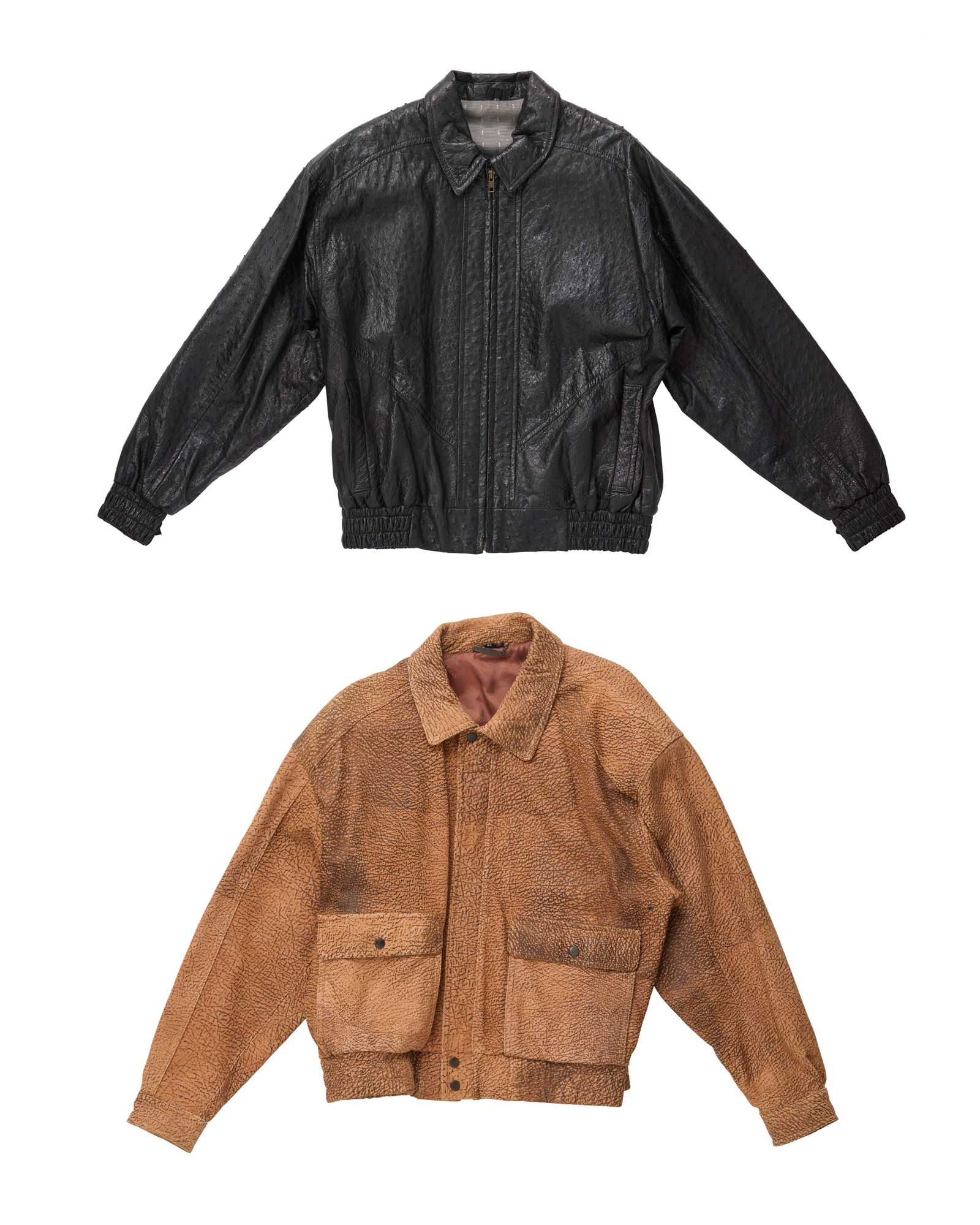 Two Vintage Men's Exotic Leather Bomber Jackets (1 of 5)