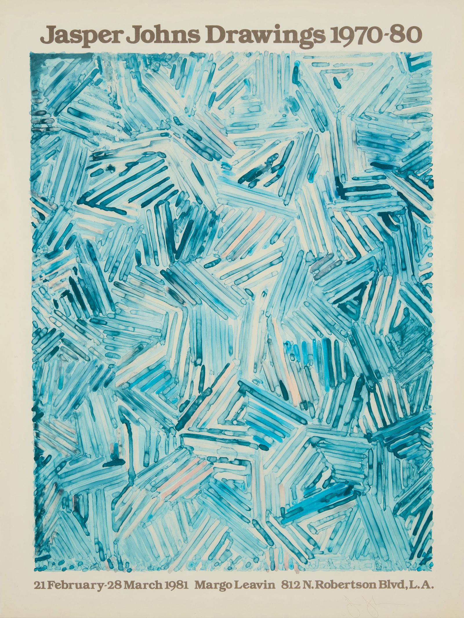 Jasper Johns (b. 1930), "Jasper Johns Drawings 1970-80," poster for exhbition at Margo Leavin, Los (1 of 5)