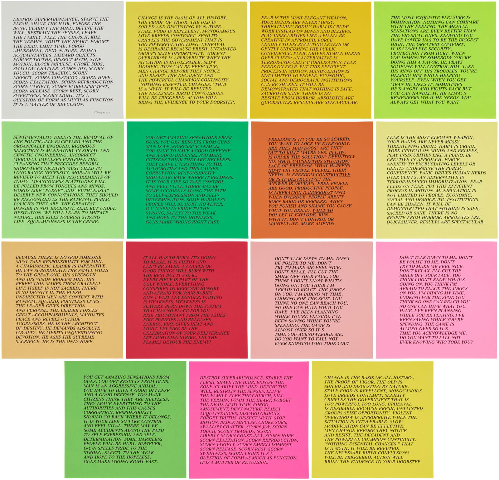 Jenny Holzer (b. 1950), "Inflammatory Essays," 1979-82 (1 of 20)