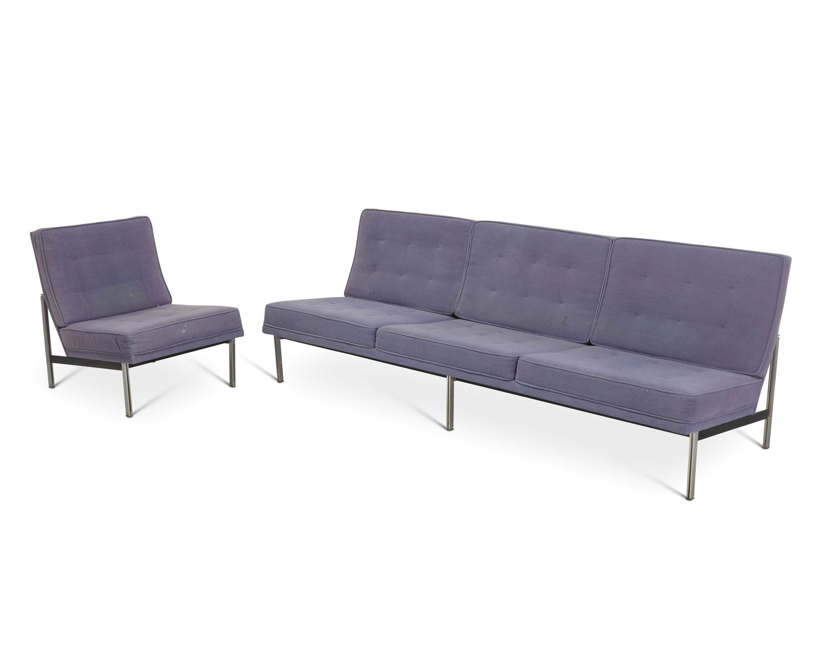 Florence Knoll (1917-2019), A "Parallel Bar System" sofa and slipper chair for Knoll, mid-20th (1 of 10)