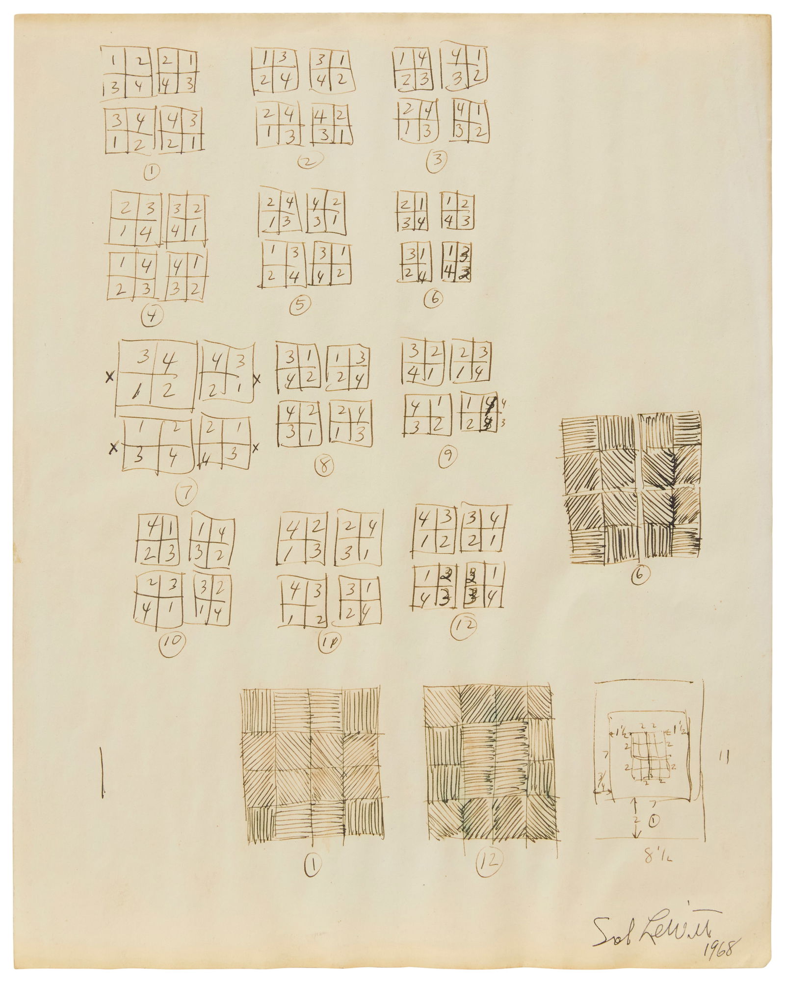 Sol LeWitt (1928-2007), Untitled working drawing, 1968 (1 of 6)