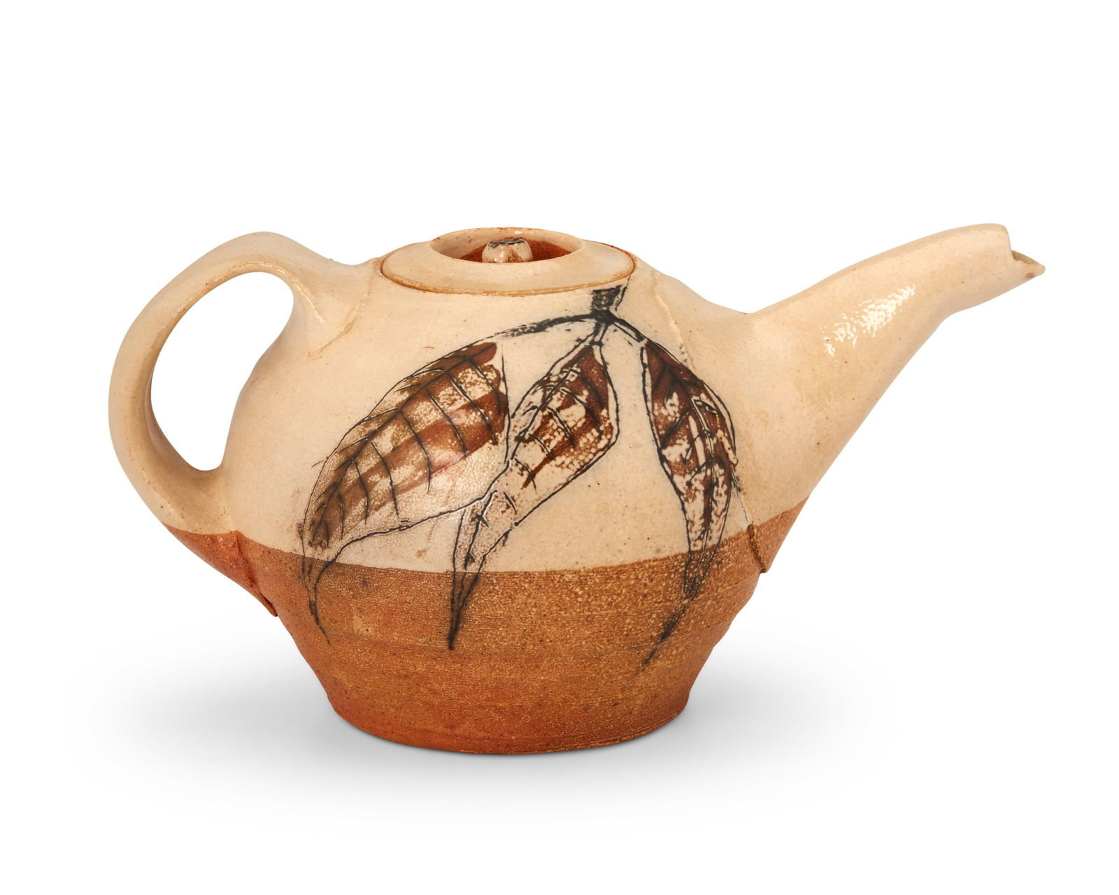 Michael Simon (1947-2021), A salt glazed stoneware teapot, early 21st century (1 of 6)