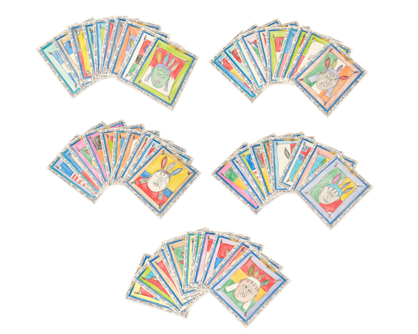 Frederic Bruly Bouabre (1923-2014), "Serie: Pagne Traditionnel Bete Peint aux Couleurs Divines," (1 of 8)