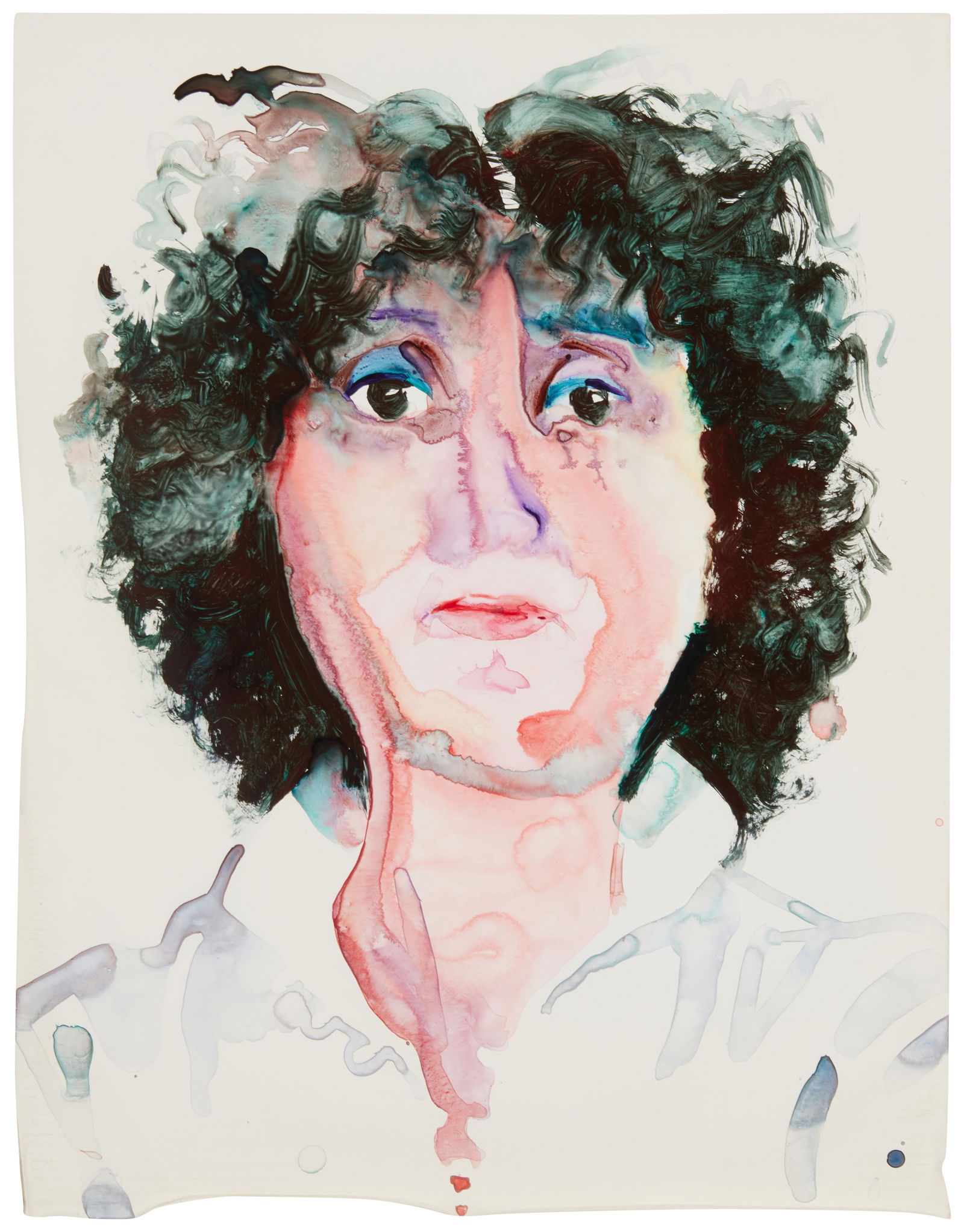 Don Bachardy (b. 1934), Portrait of a woman: Don Bachardy(b. 1934)Portrait of a womanWatercolor on prepared paperAppears unsignedImage/Sheet: 25.5" H x 19.75" W (approx.)
