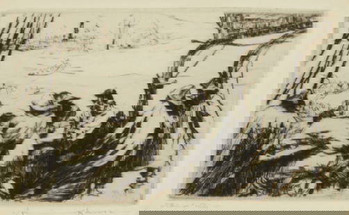 Armin Carl Hansen (1886-1957), "Stand By," 1933: Armin Carl Hansen (1886-1957) "Stand By," 1933 Drypoint on white wove paper From the edition of unknown size Signed and titled in pencil in the lower margin: Armin Hansen; with the faintly printed