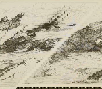 Armin Carl Hansen (1886-1957), "Requiem," 1924: Armin Carl Hansen (1886-1957) "Requiem," 1924 Etching on cream wove paper Possibly from an edition of 75 Signed and titled in pencil in the lower margin: Armin Hansen; with the printed signature and