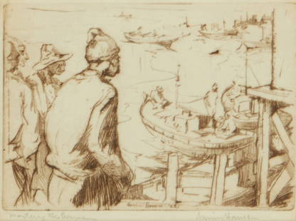 Armin Carl Hansen (1886-1957), "Monterey Fisherman," 1922: Armin Carl Hansen (1886-1957) "Monterey Fisherman," 1922 Drypoint on cream wove paper From the edition of unknown size Signed and titled in pencil in the lower margin: Armin Hansen; with the printed