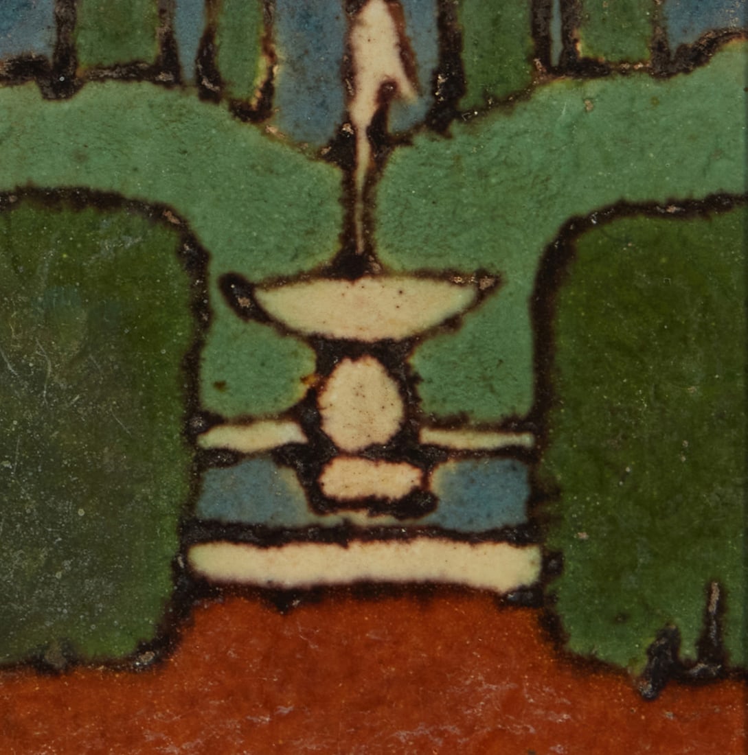 A Grueby Pardee glazed pottery tile, Early 20th century; Boston, MA (1 of 4)