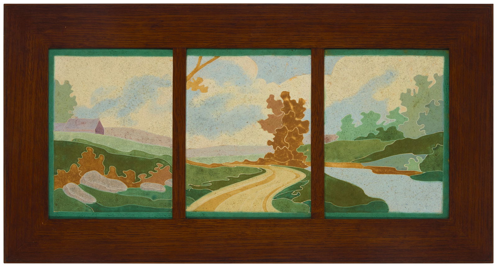 A J. B. Owens ceramic tile landscape triptych (1 of 4)