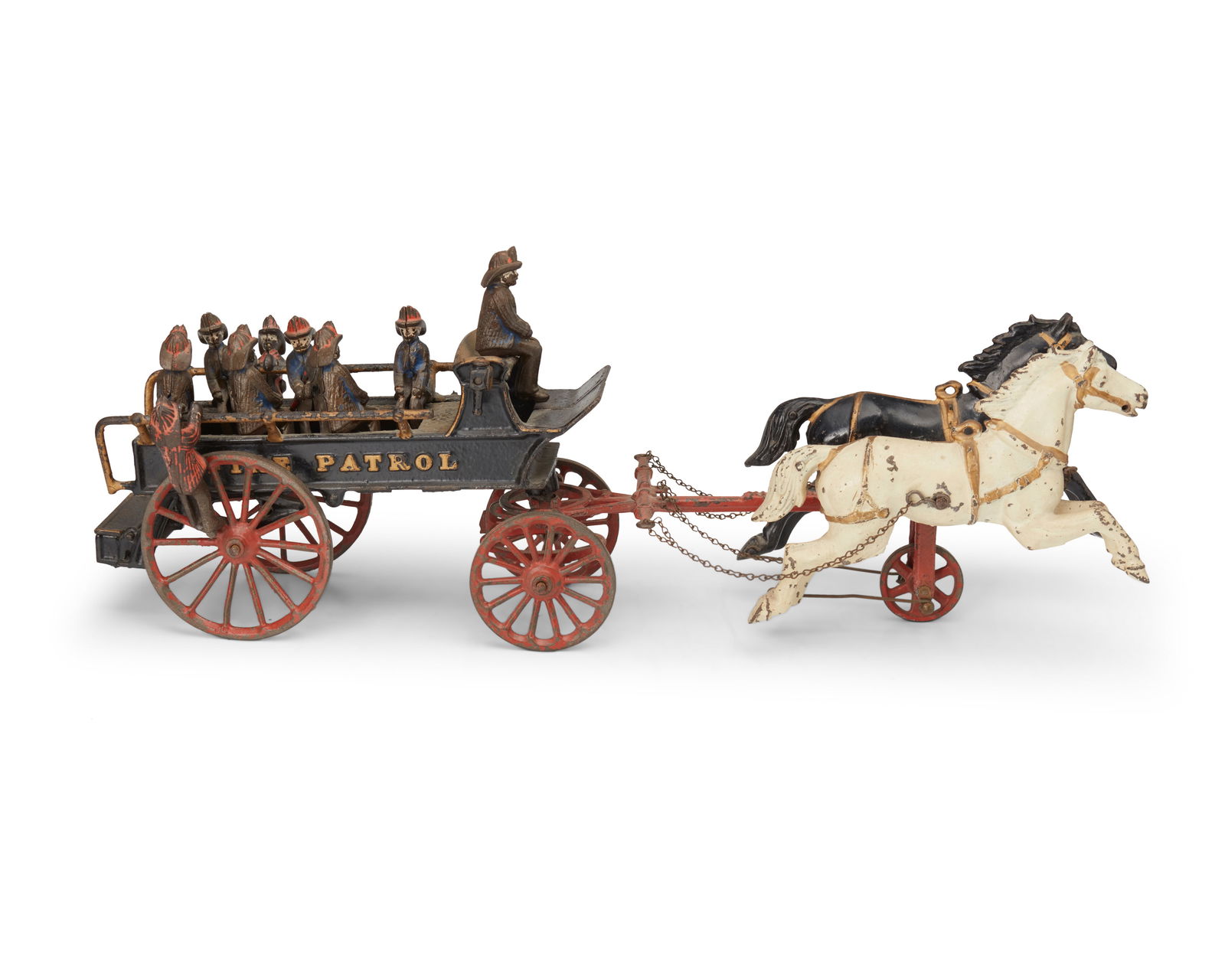 An Ives "Phoenix" cast iron horse-drawn fire patrol toy (1 of 9)