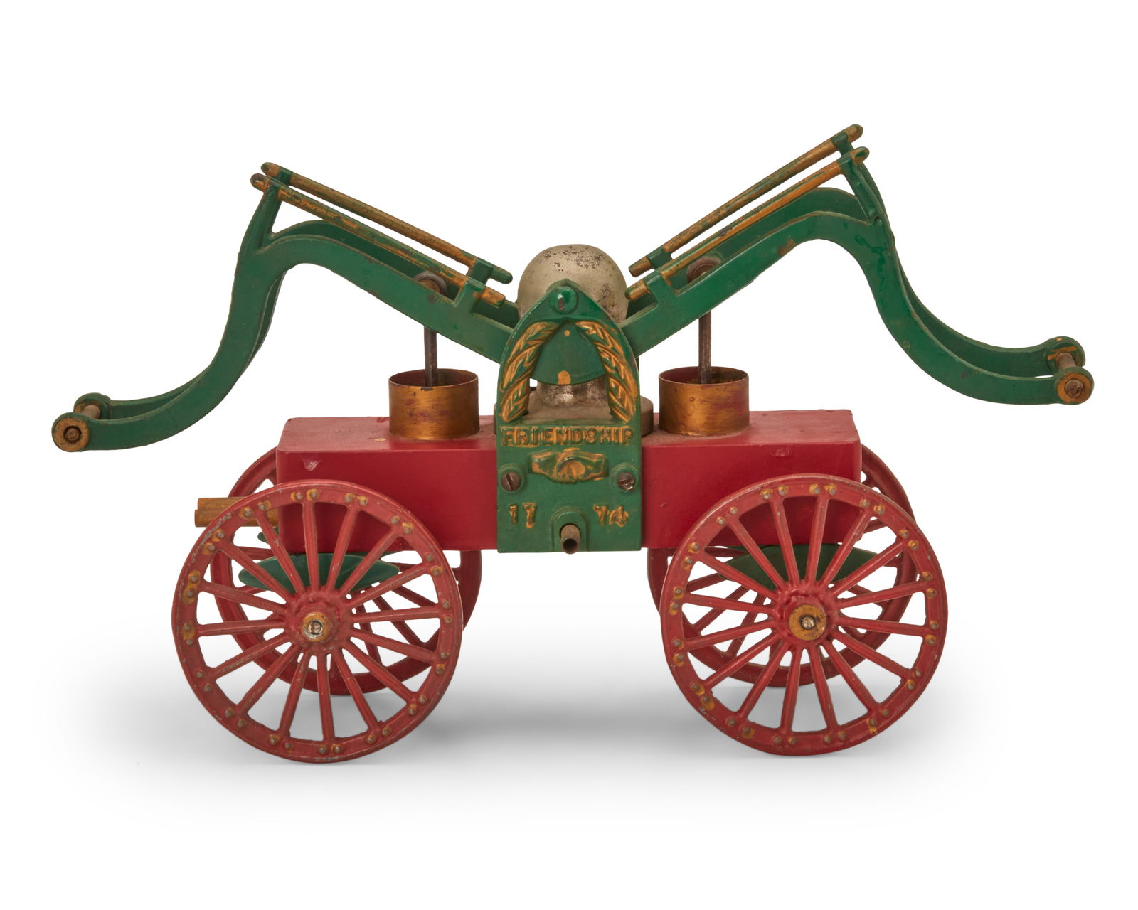 A Clark Ship Model Co. cast iron fire pump toy (1 of 5)