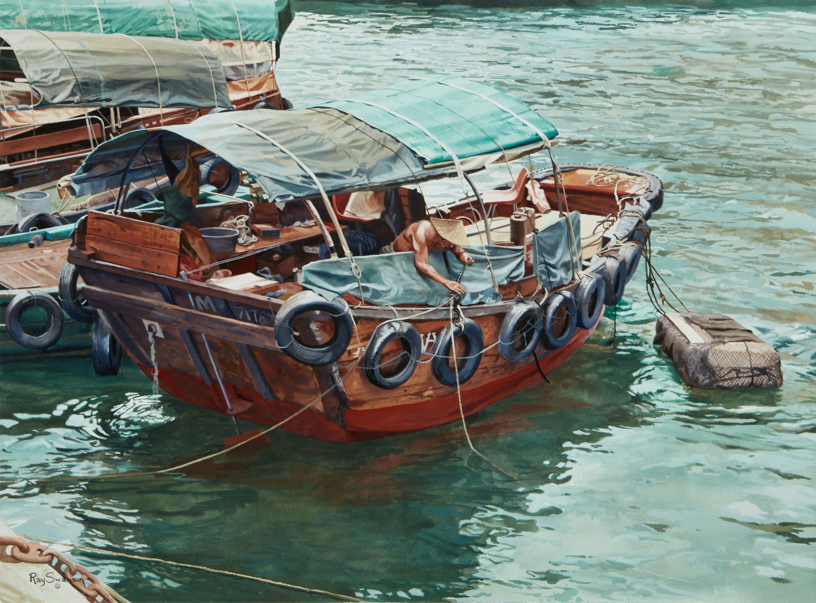 Ray Swanson (1937-2004), "Hong Kong Fisherman," 1992 (1 of 7)