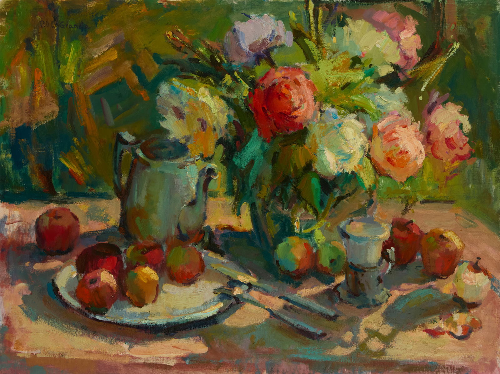 Patricia LeGrande (1941-2024), Still life with florals and apples (1 of 5)