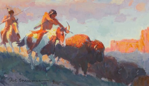 Donald Spaulding (1926-2021), Hunting bison
