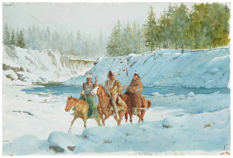 David Allen Halbach (1931-2022), "War Lords," 1993: David Allen Halbach (1931-2022) "War Lords," 1993 Watercolor on Arches paper Signed, dated, and inscribed in the lower right corner: David Halbach CA / © 93; titled in pencil verso Sheet