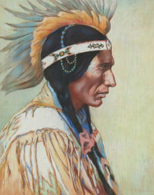 George Bertrand Mitchell (1874-1966), Portrait of a Native American man