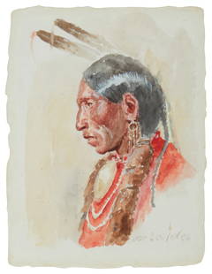 Joe Beeler (1931-2006), "Walking Horse-Kiowa": Joe Beeler (1931-2006) "Walking Horse-Kiowa" Watercolor on handmade paper Signed lower right: Joe Beeler; titled from the gallery invoice Sheet: 8.25" H x 6.25" W Provenance: