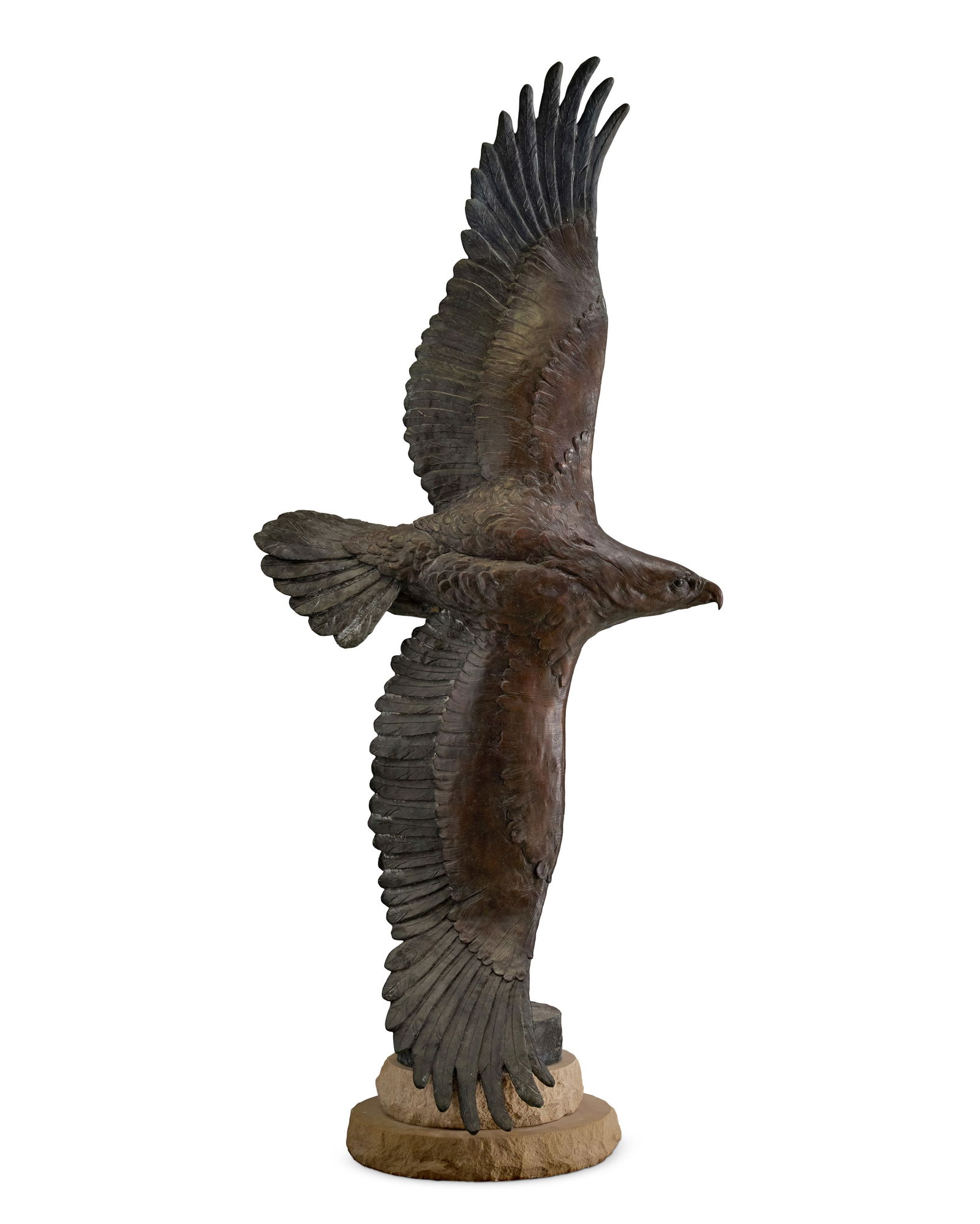 Dan Ostermiller (b. 1956), "Winged Rapture," 1991: Dan Ostermiller(b. 1956)"Winged Rapture," 1991Patinated bronze on stone plinthEdition: 4/12Signed, dated, and numbered in the casting: © Dan Ostermiller / [cipher]107" H x 45.5" W x 30" D Other