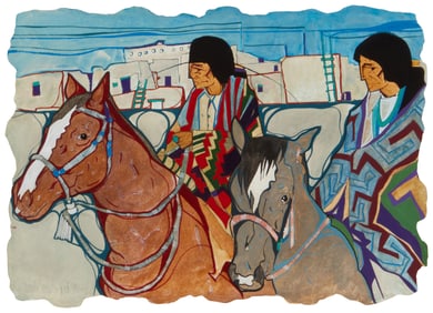 Amado Maurillo PeÃ’a (b. 1943, Pascua Yaqui), "Vista Al Pueblo," from the "Mestizo Series," 1997